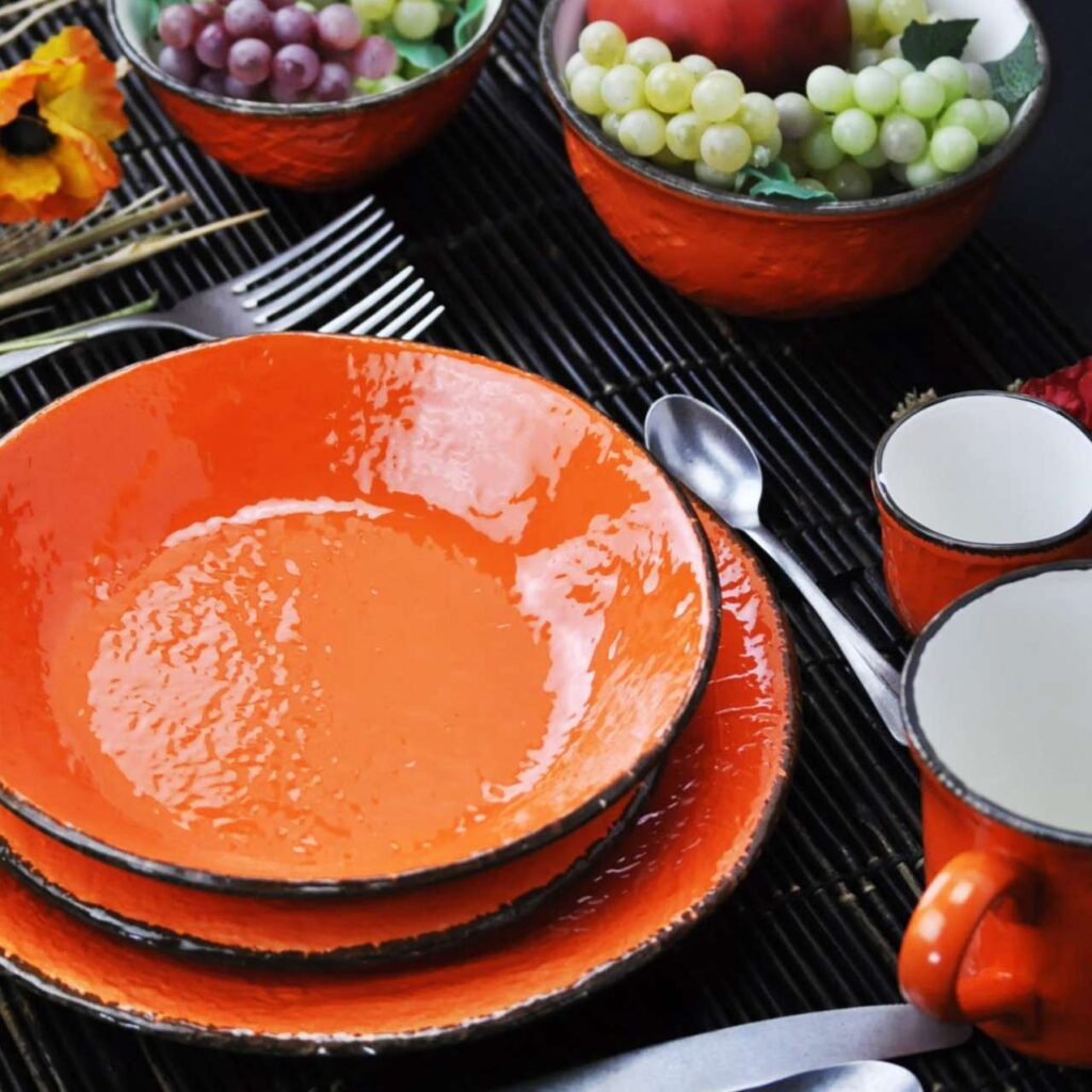 ARCUCCI PRETA PIATTO CERAMICA arancio