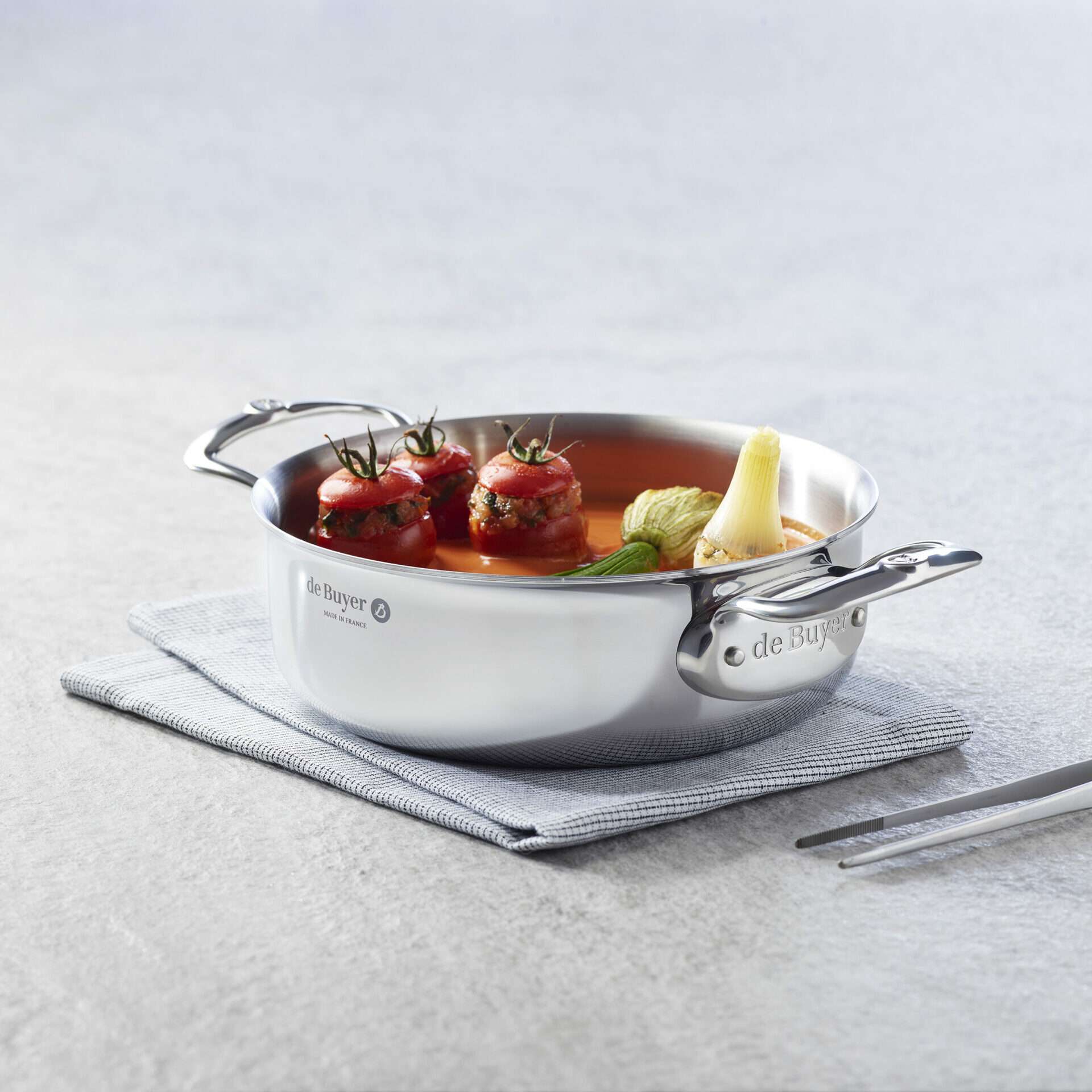De Buyer Set 3 Casseruole Affinity Acciaio Inox – Diam. 16, 18, 20 Cm – Induzione – 3706.01