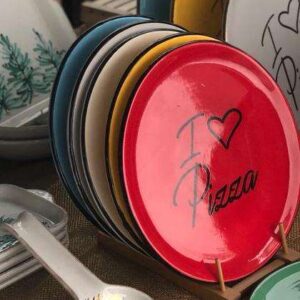 PIATTO PIZZA NERO "I ❤ PIZZA"