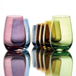 STOLZLE - TWISTER bicchieri colorati a righe