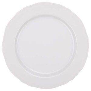ALBA round tray 32 cm - Classic style scalloped porcelain