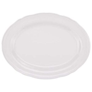 ALBA oval tray 35.5 cm - Classic style scalloped porcelain