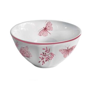 Arcucci - Sonia bolo cereali 13 cm porcellana decoro con farfalle e fiori - 3 colori - Rosa