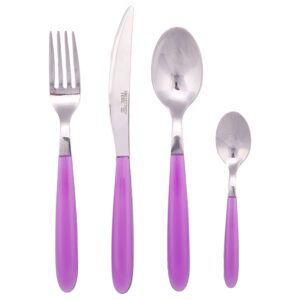 Arcucci - Posate DROP in set coltello forchetta cucchiaio cucchiaino - 16 colori - Lilla, Set 24 pz
