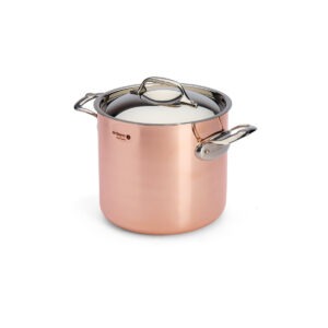 copper high stockpot prima matera with stainless steel lid
